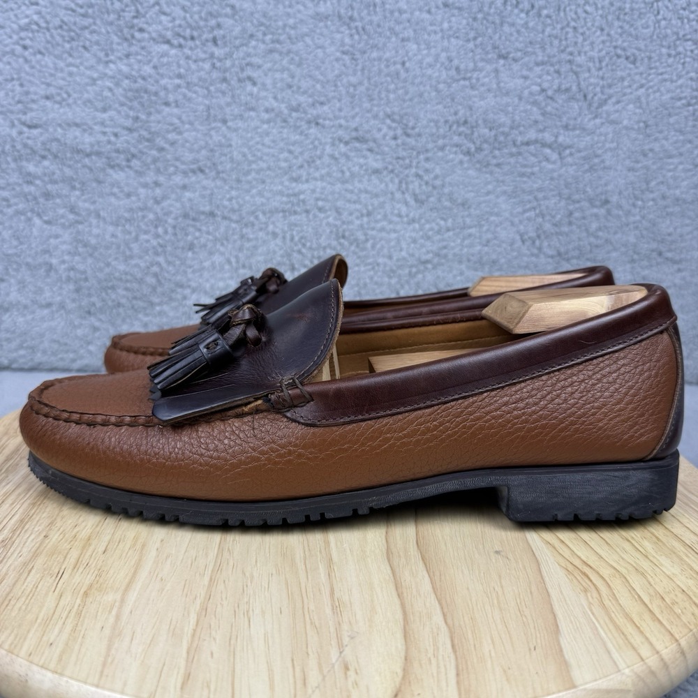 Allen‎ Edmonds Amherst 10 D Brown Pebbled Calf Kilt Loafer Shoes Preppy 42263 - Picture 4 of 12